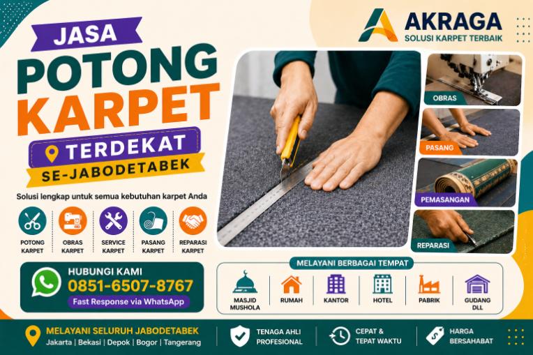 jasa potong karpet terdekat sejabodetabek kmy