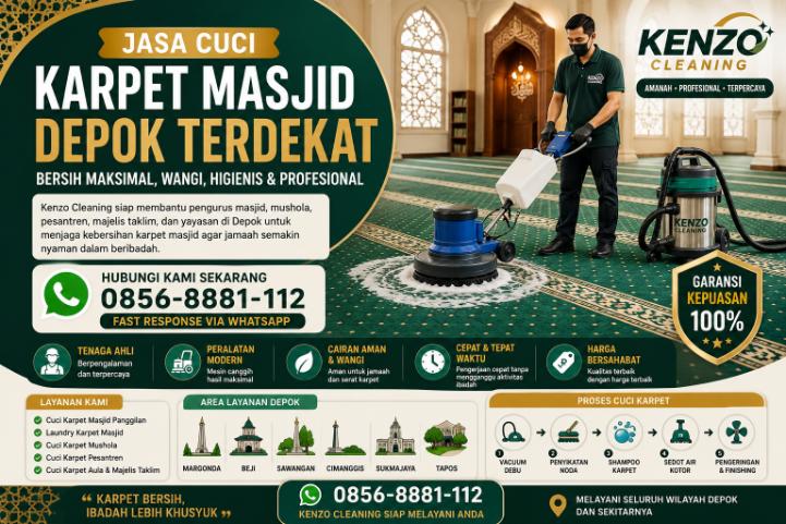 Jasa Cuci Karpet Masjid di Depok kmy