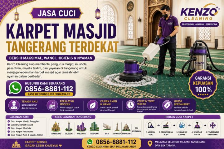 Jasa Cuci Karpet Masjid di Tangerang kmy